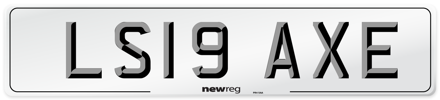 LS19 AXE Number Plate from New Reg